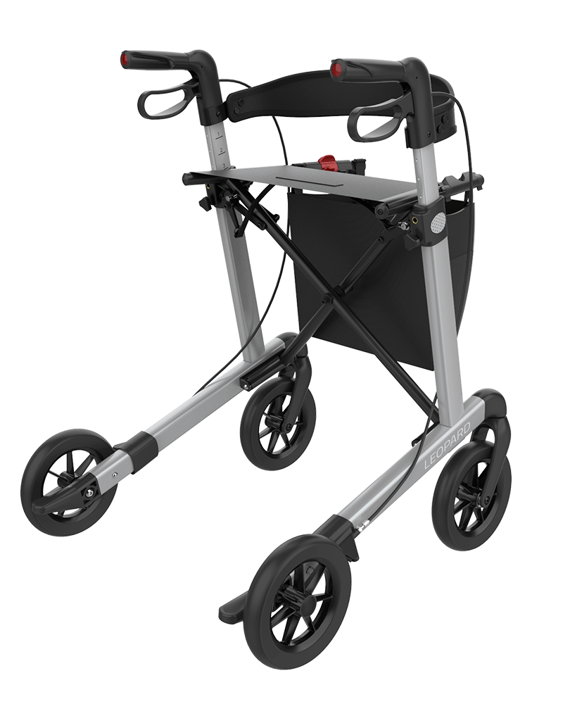 LEOPARD SOFT rullator Platinasilver, sitthöjd 62 cm - 2