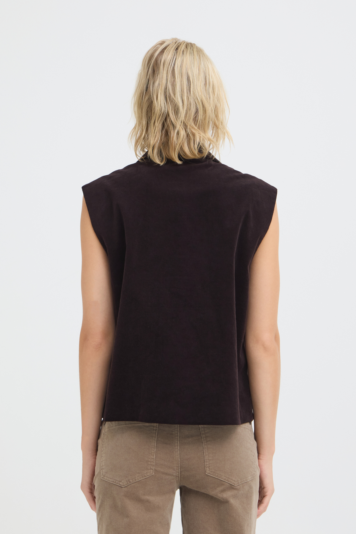 PZSALLY Waistcoat Manchesterväst Espresso