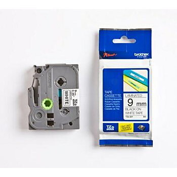 Brother Tape TZE221 9mm Svart/Vit