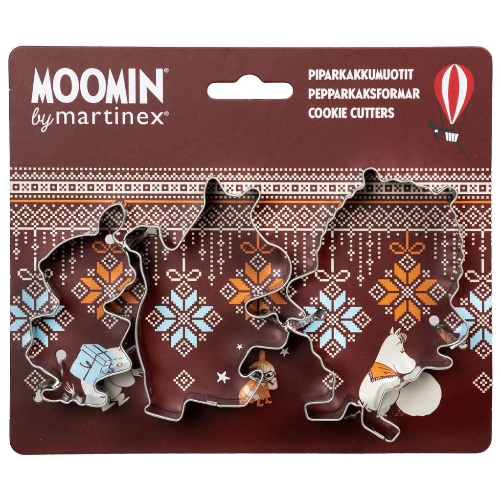 Moomin Gingerbread Cookie Cutters - Ornament Set, 3-Pack (Little My, Moomintroll, & Stinky) - 3