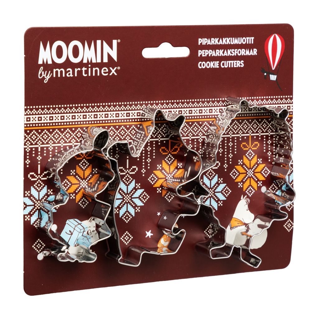Moomin Gingerbread Cookie Cutters - Ornament Set, 3-Pack (Little My, Moomintroll, & Stinky)