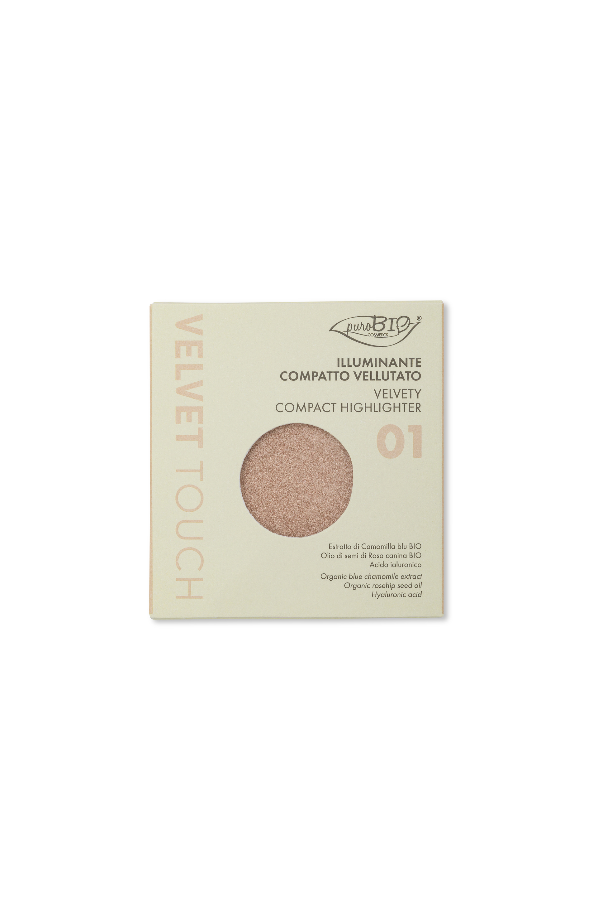 puroBIO VELVET TOUCH Compact Highlighter REFILL 01 - soft pearl , 5,2 g