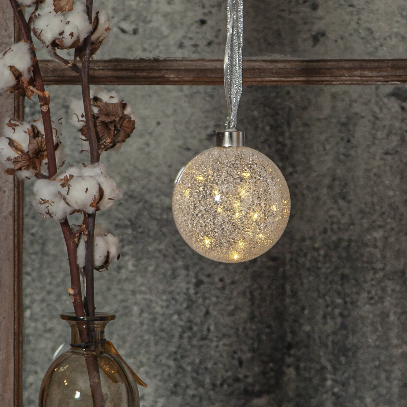 Glaskula Glow med ljus  - Ø10 cm - 2