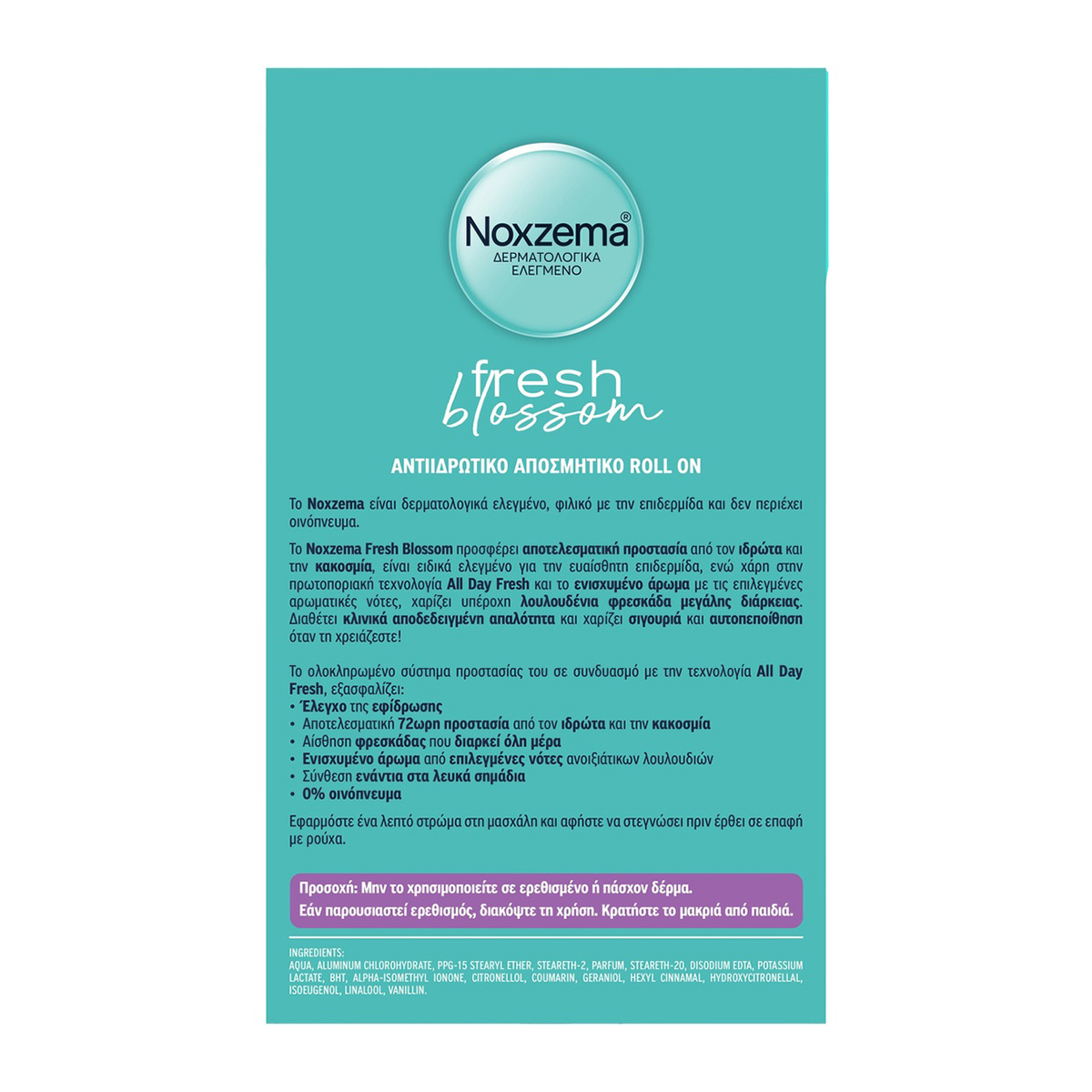NOXZEMA Deo Roll On Fresh Blossom, 50ml - 2