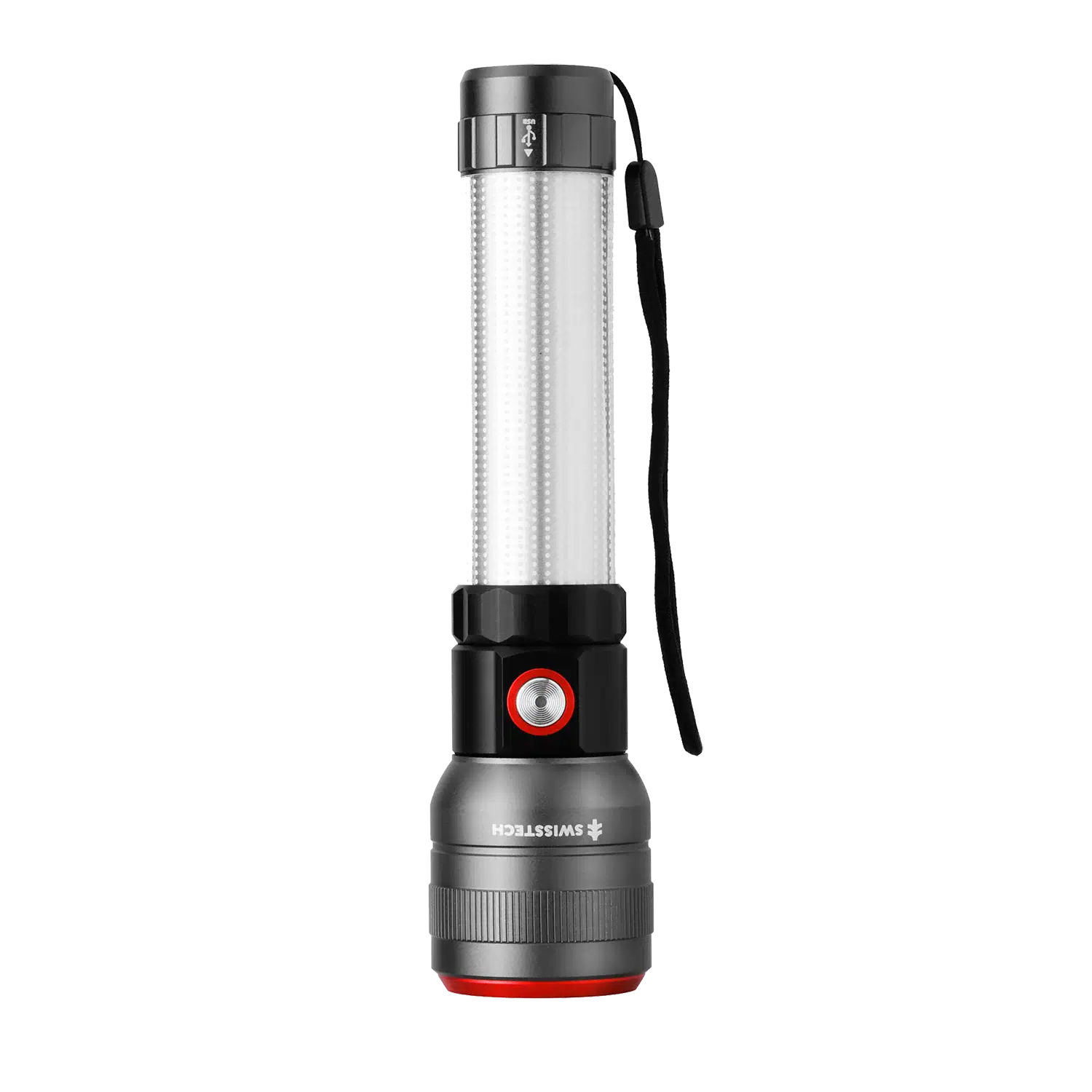 SwissTech dual flash &amp; lantaarn 1200 lumen, oplaadbaar