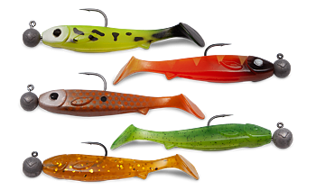Flatnose Mini 9cm med jiggskalle färdigriggad 5-pack