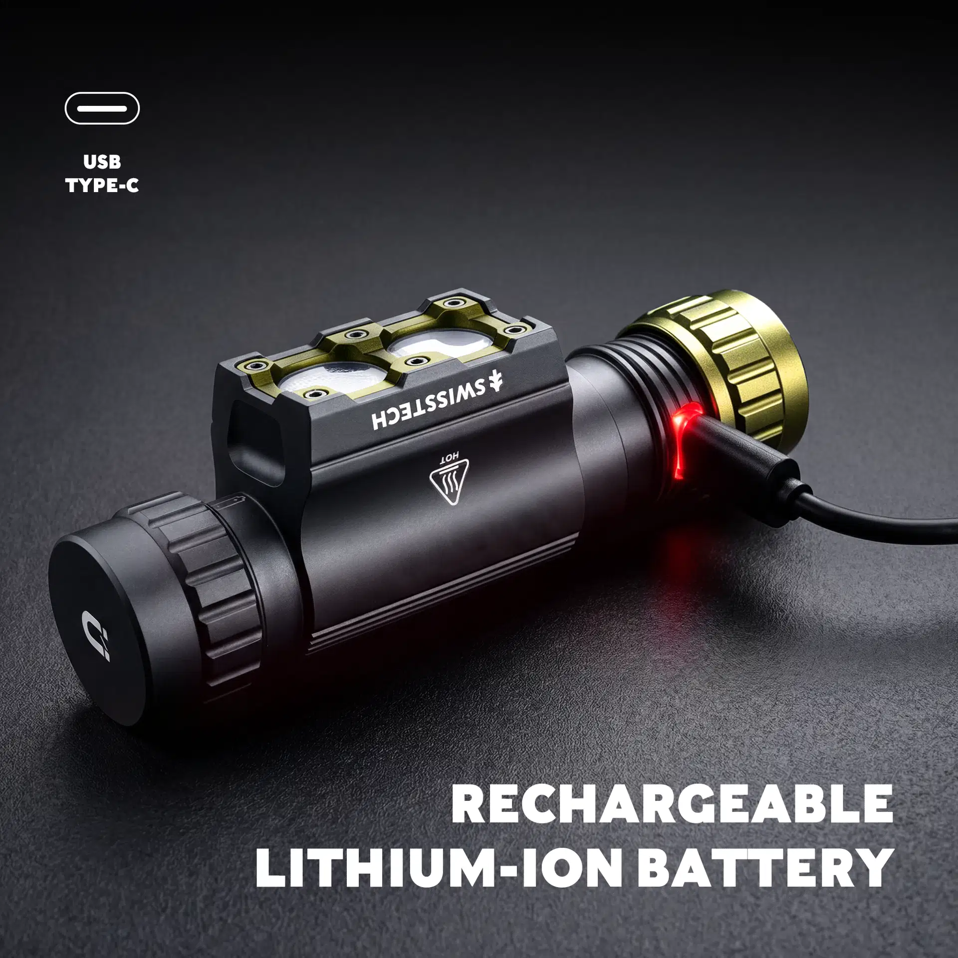 SwissTech Starke 30 hodelykt, 3000 lumen, oppladbar - 5