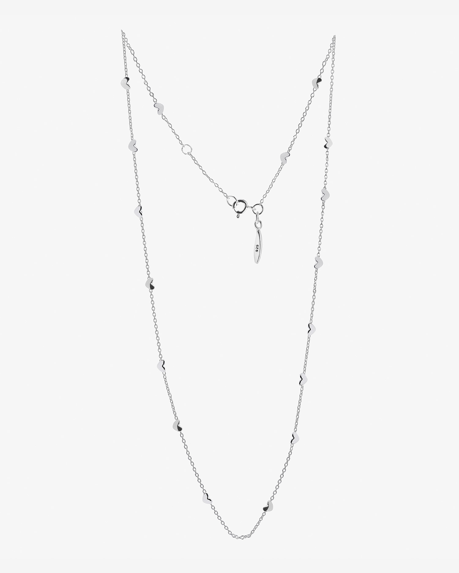Loving Heart Necklace with Drops and Multiple Hearts, Short - 3