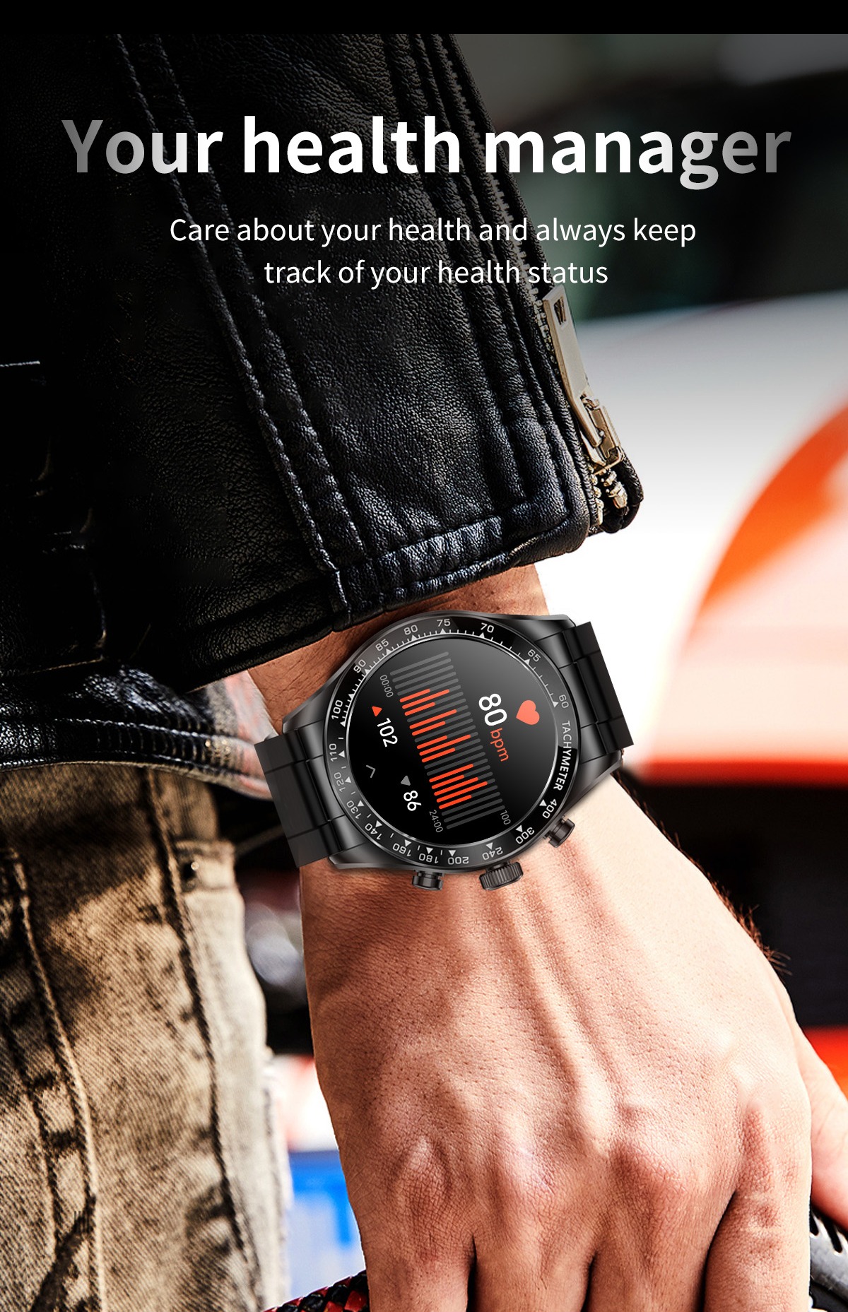Philippe Palmer Smart Watch LP82 Black Steel - 9