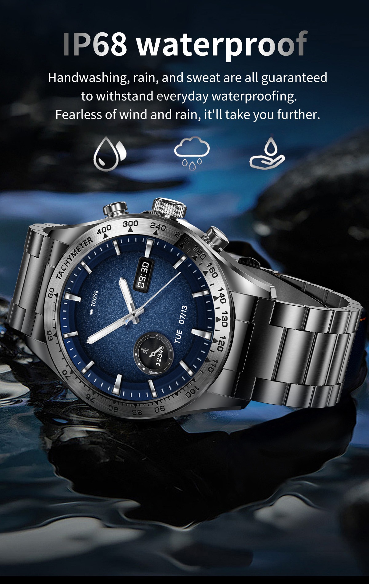 Philippe Palmer Smart Watch LP82 Black Steel - 15