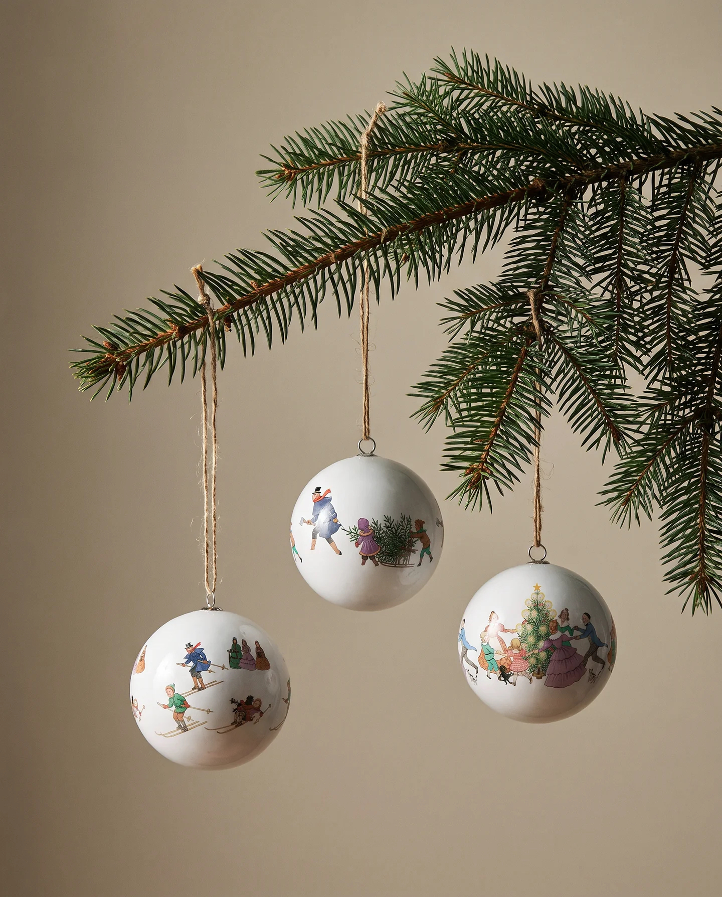 Elsa Beskow Julgranskulor 3-pack - Julgran / Skidbacke - 2