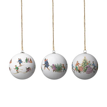 Elsa Beskow Julgranskulor 3-pack - Julgran / Skidbacke
