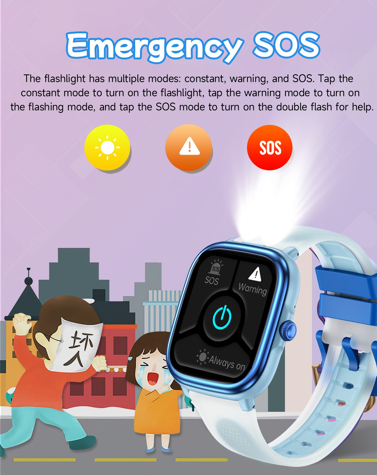 Safebuddy Smart Watch Kids GTM Purple - 17