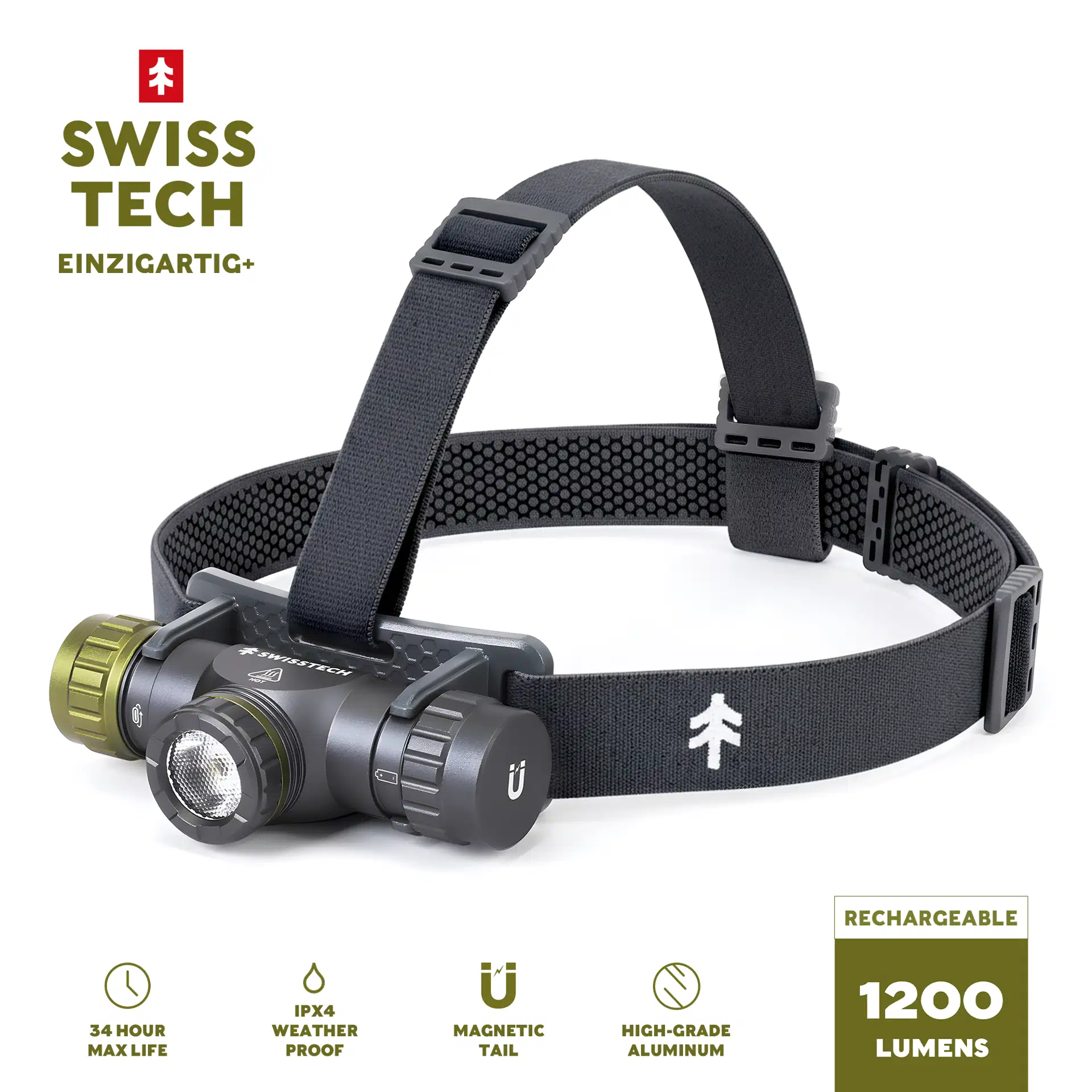 SwissTech Einzigartig pannlampa 1200 lumen uppladdningsbar - 3