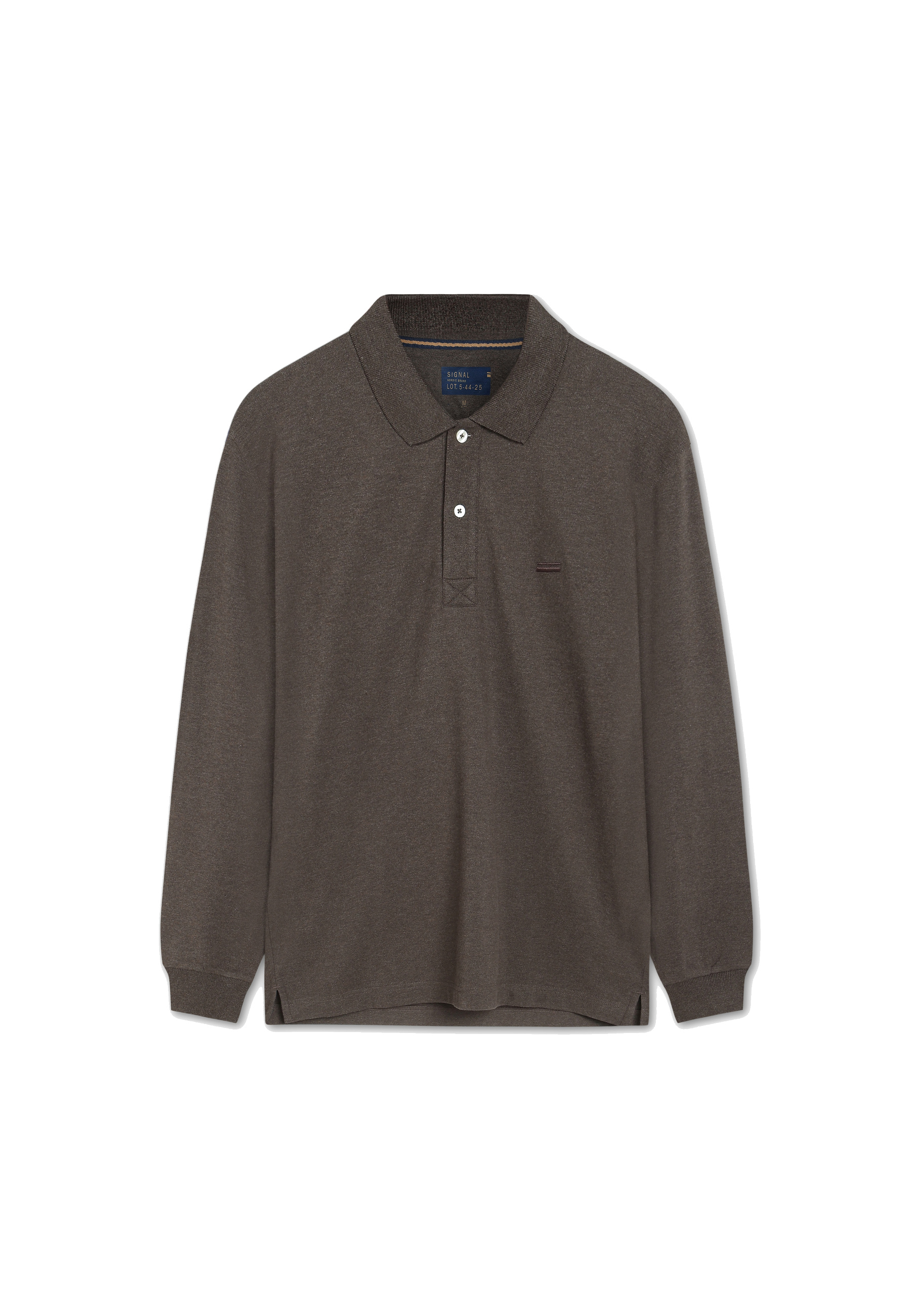 Signal - Neil LS Polo Shirt - Brown Coffee