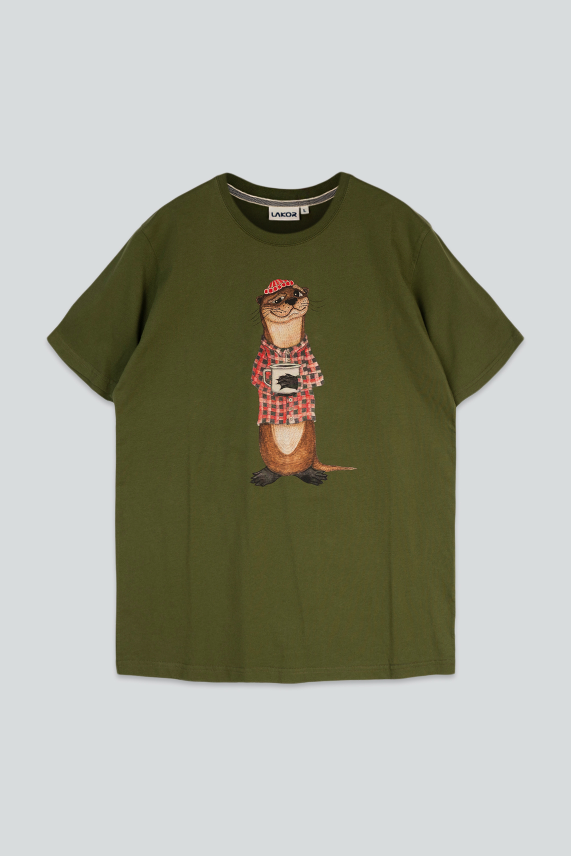Lakor An Otter Coffee T-shirt Rifle Green