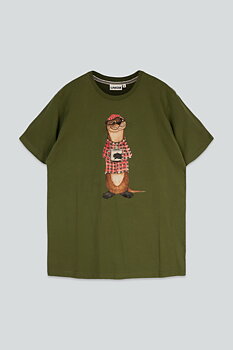 Lakor An Otter Coffee T-shirt Rifle Green