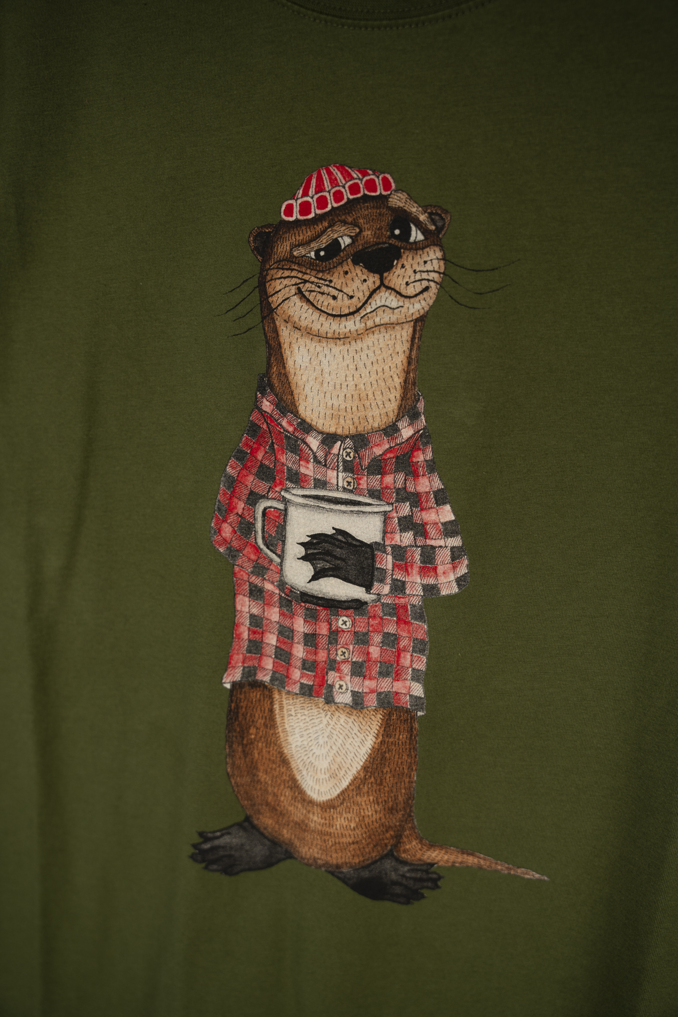 Lakor An Otter Coffee T-shirt Rifle Green - 2