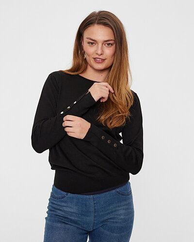 Jumper Katie med guldknappar svart