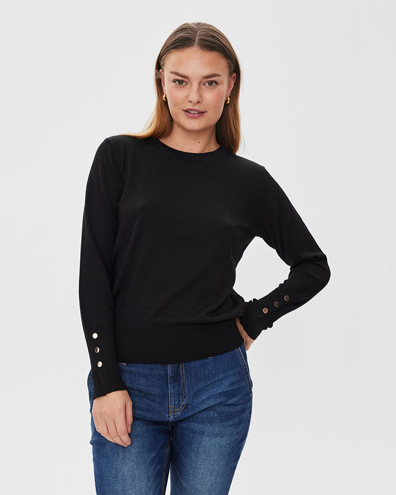 Jumper Katie med guldknappar svart