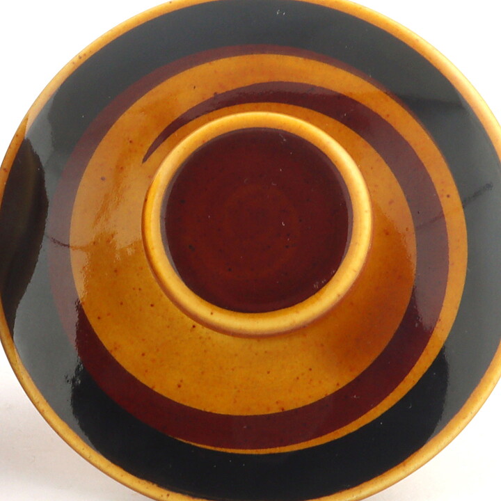 カールハリー・スタルハーネ  Tunaシリーズ  黄/茶色の装飾のシュガーボウル  11/7cm  1971年