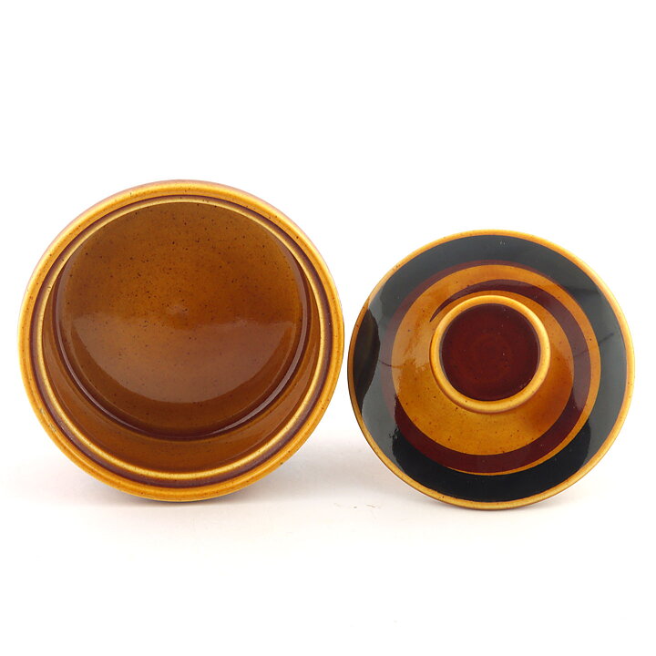 カールハリー・スタルハーネ  Tunaシリーズ  黄/茶色の装飾のシュガーボウル  11/7cm  1971年