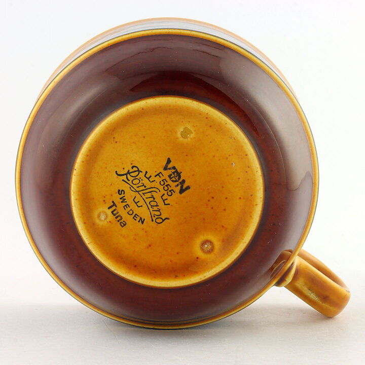 カールハリー・スタルハーネ  Tunaシリーズ  黄/茶色の装飾のティーカップ  (ソーサーなし)  1971年    [サンプル画像] 