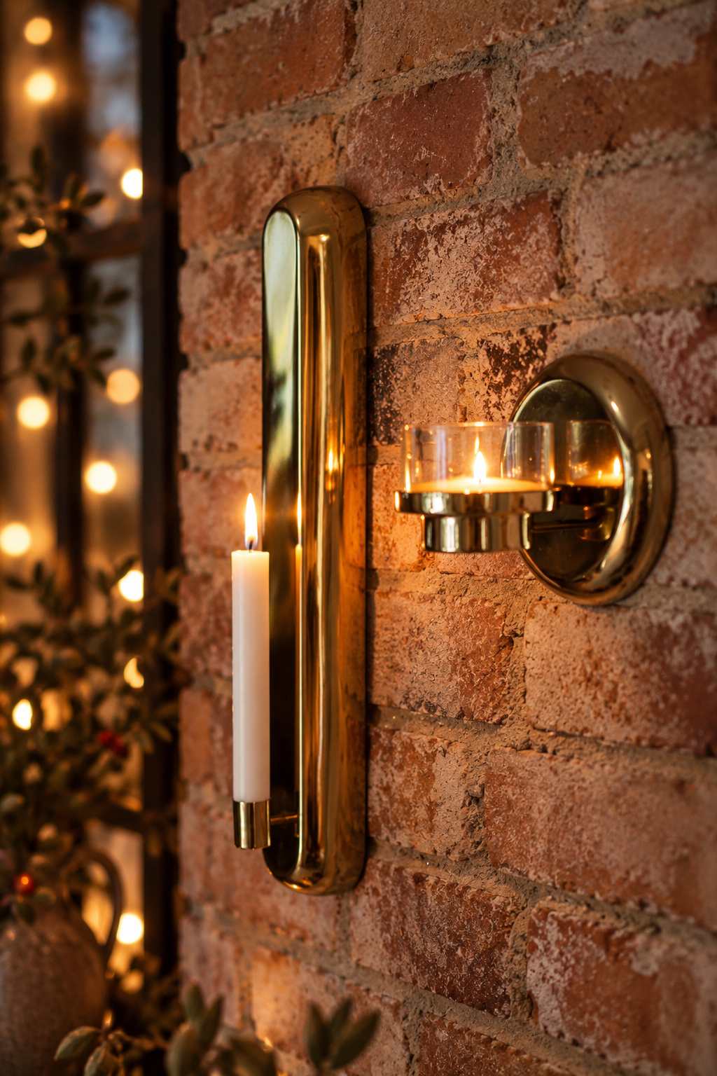 Brass wall sconce for tea light - 2