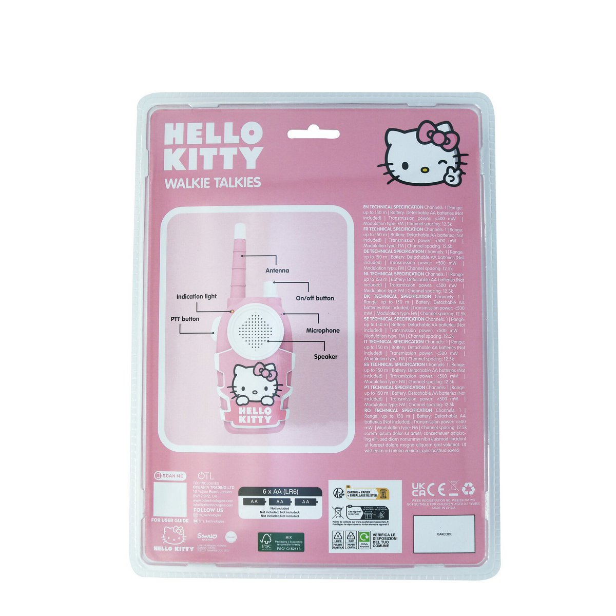Hello Kitty Walkie Talkie Set i Rosa - 2