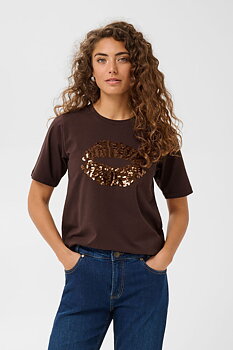 Gith sequin t-shirt brown