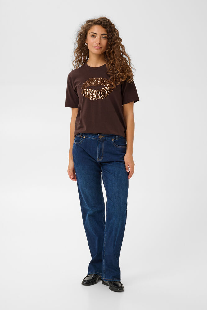 Gith sequin t-shirt brown - 2