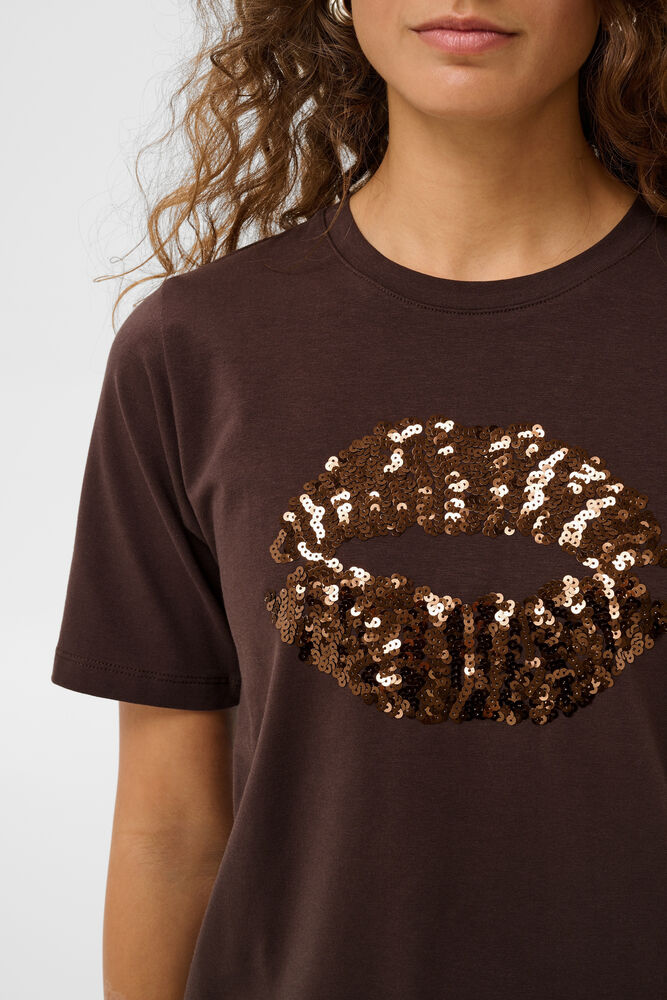 Gith sequin t-shirt brown - 4