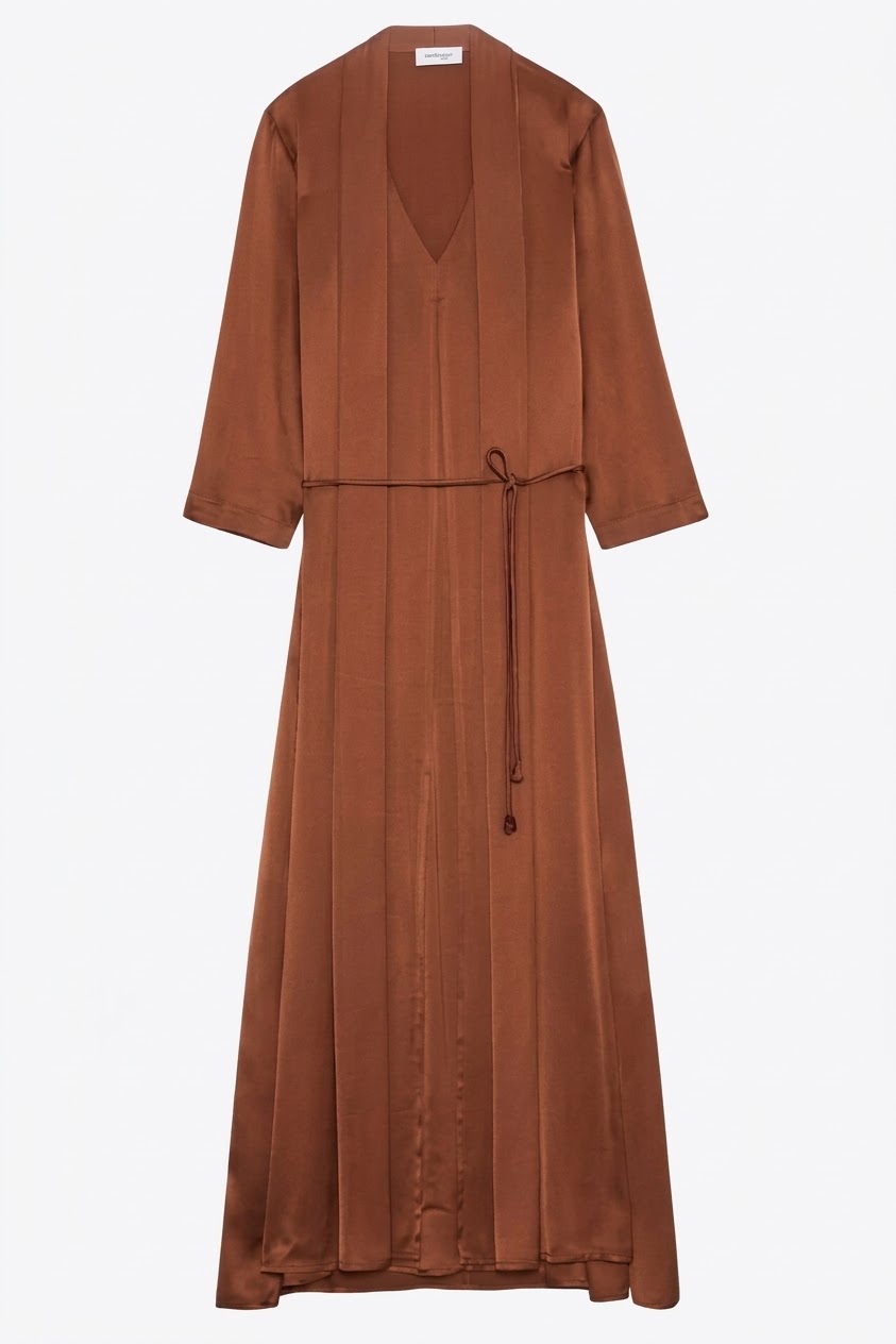 OttodÁme - Midi Dress With Belt Brown - 5
