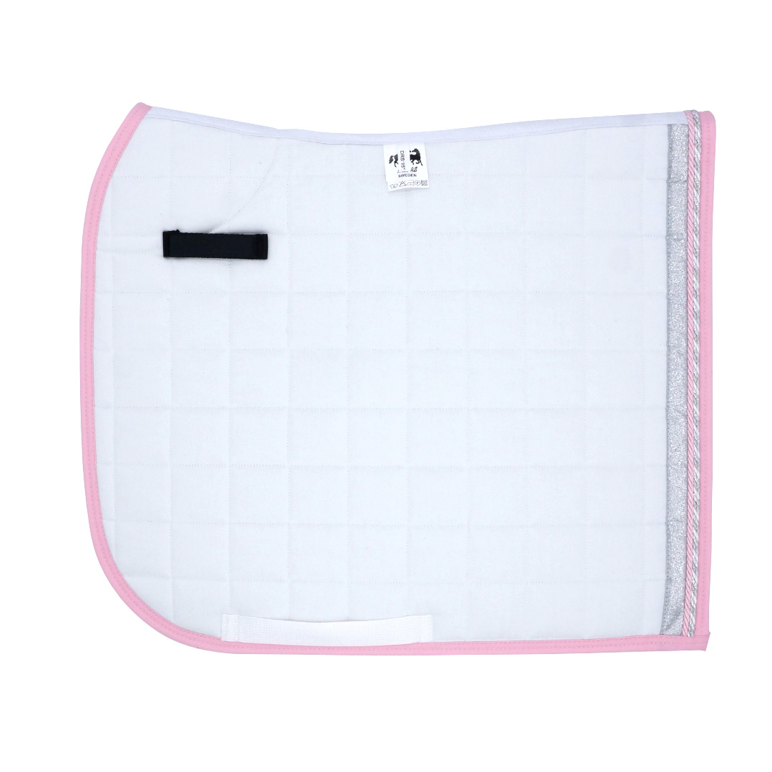Dressyrschabrak Ponny Vit D7, silver/rosa