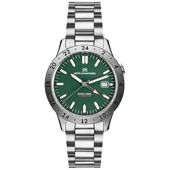 Sjöö Sandström 022672 Royal Steel Worldtimer 41 grön 