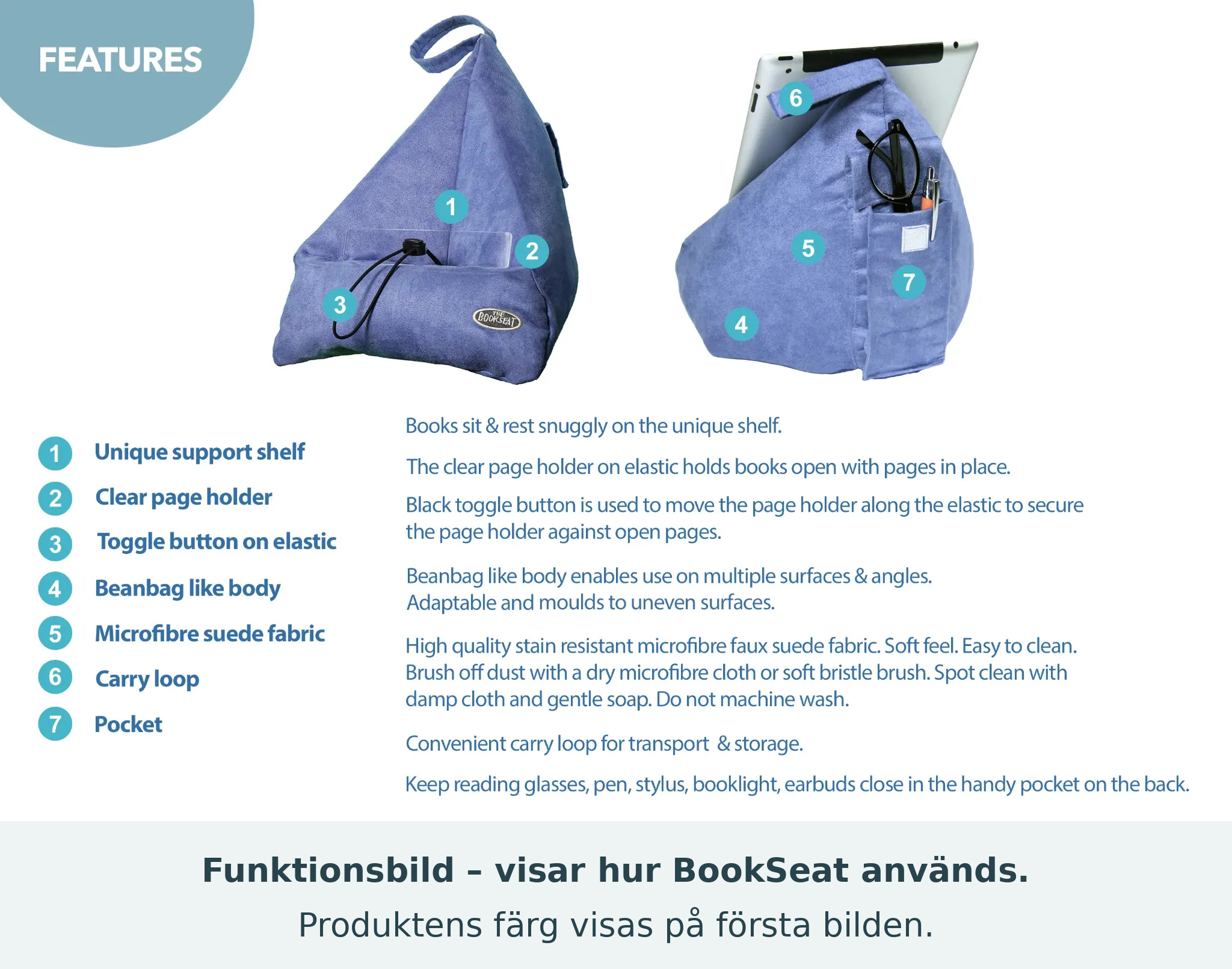 BookSeat läskudde – röd - 3