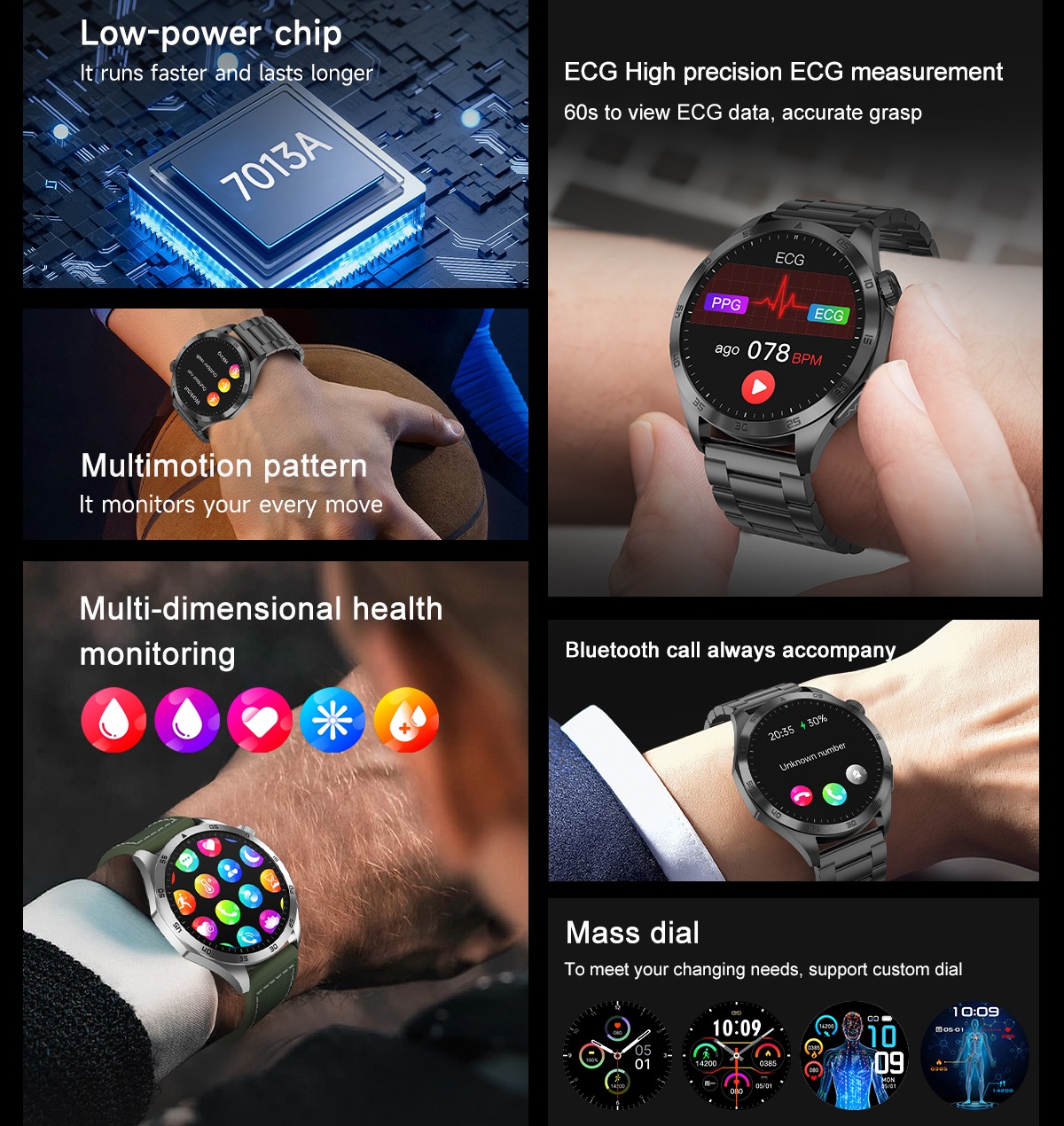 Philippe Palmer Smart Watch LP75 ECG Black - 5