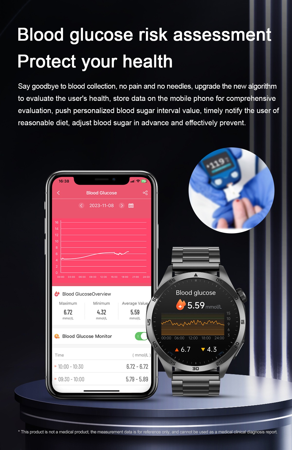 Philippe Palmer Smart Watch LP75 ECG Black - 10