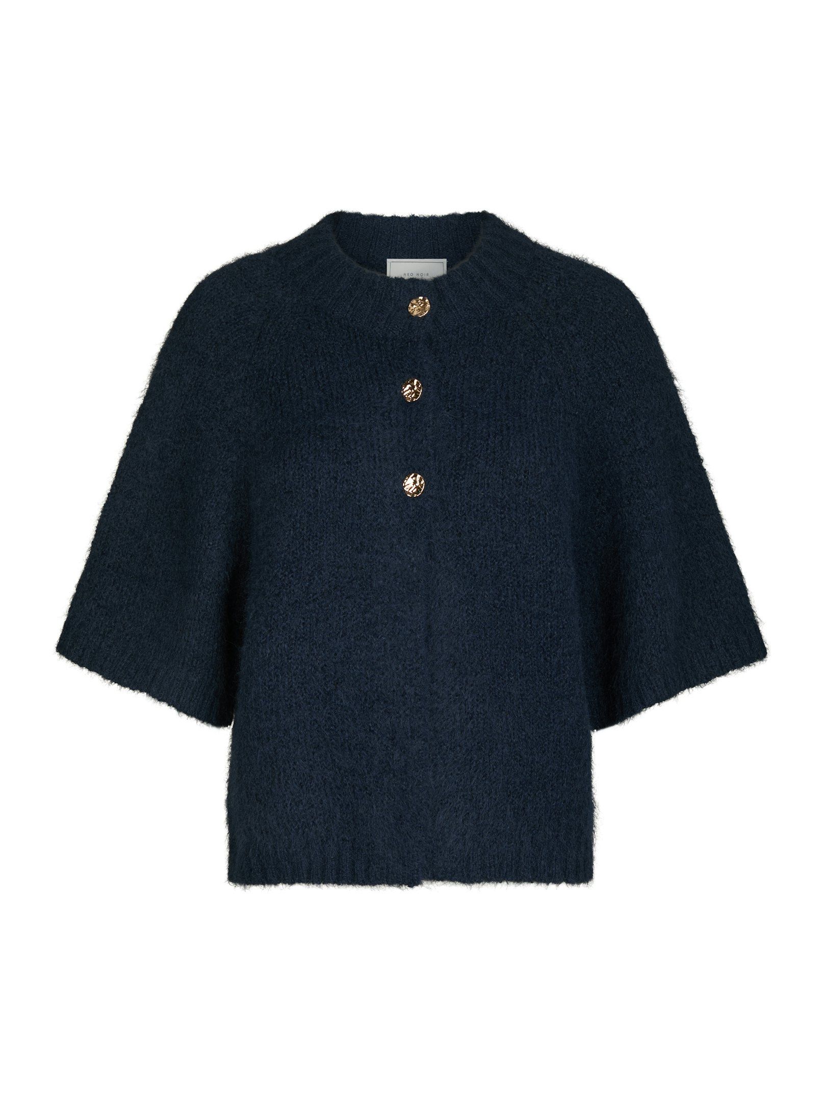 Neo Noir Benuta Fluffy Knit Cardigan Navy - 2