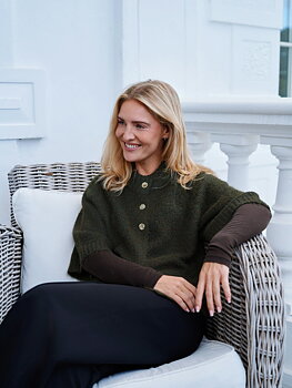 Neo Noir Benuta Fluffy Knit Cardigan Army