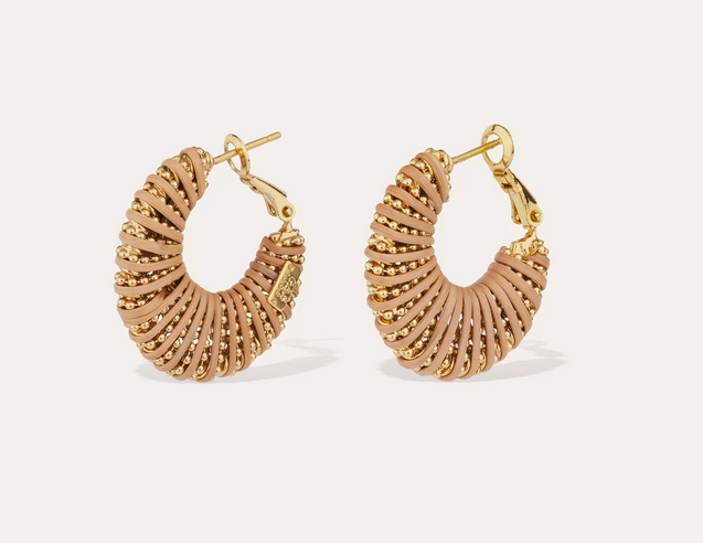 Izzia Örhängen Små - Wicker Guld-Pläterad Metall