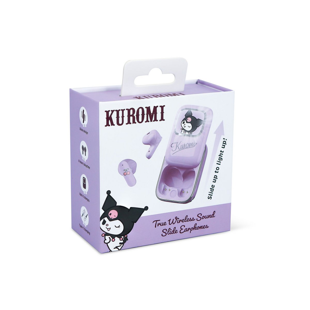 Kuromi Slide Case - TWS Earpods i Lila - 4