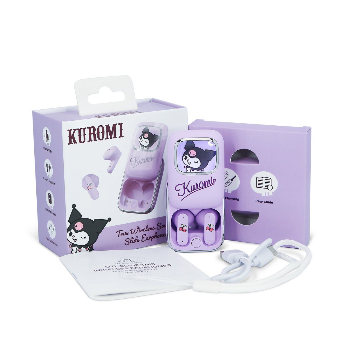 Kuromi Slide Case - TWS Earpods i Lila - 2