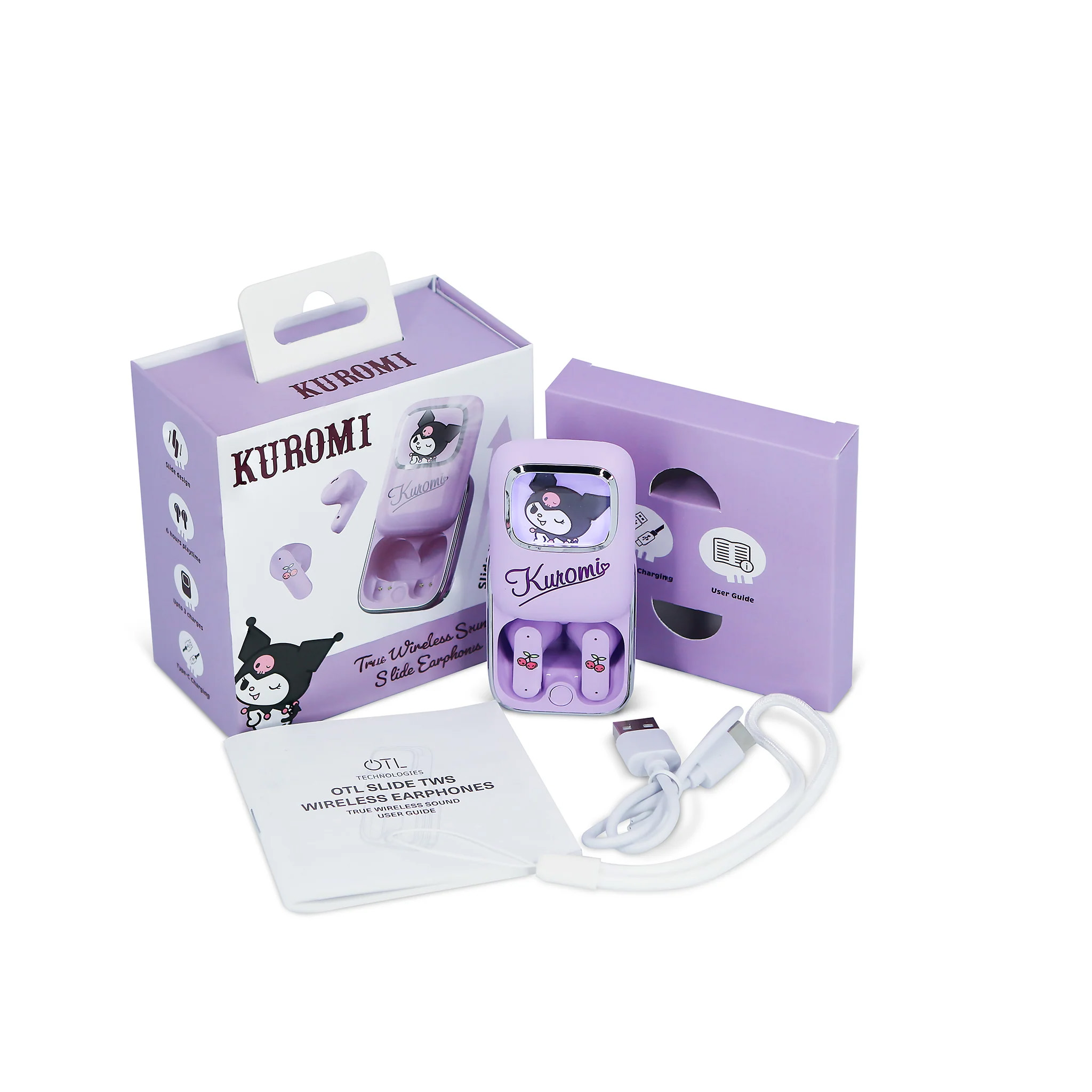 Kuromi Slide Case - TWS Earpods i Lila - 5