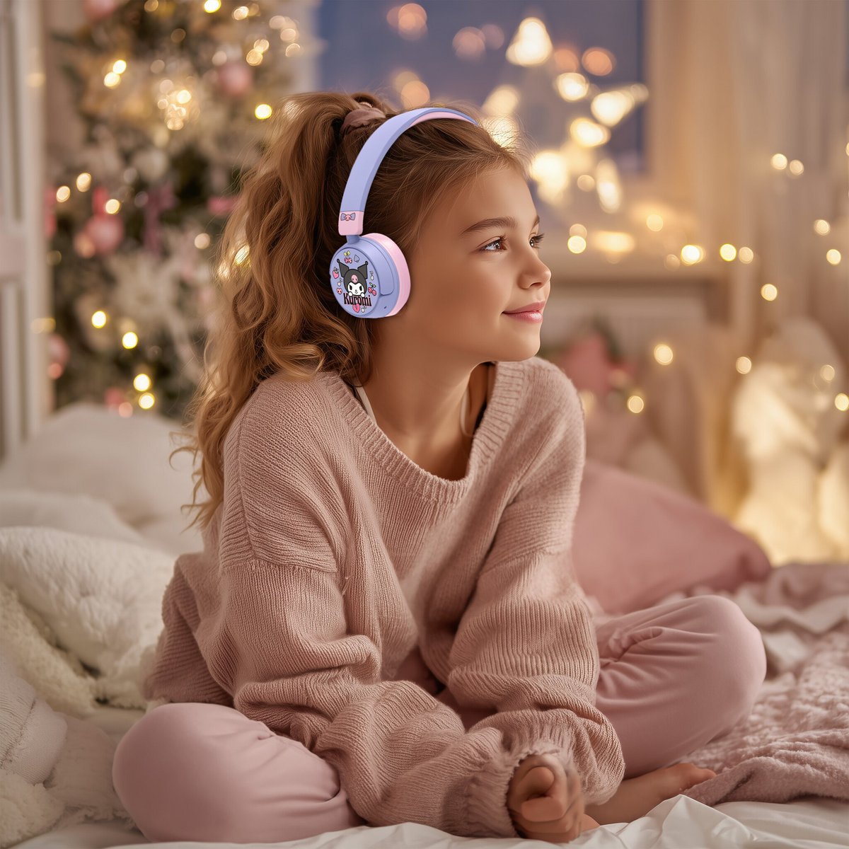 Kuromi Trådlösa Bluetooth Hörlurar - Lila och Rosa - 2
