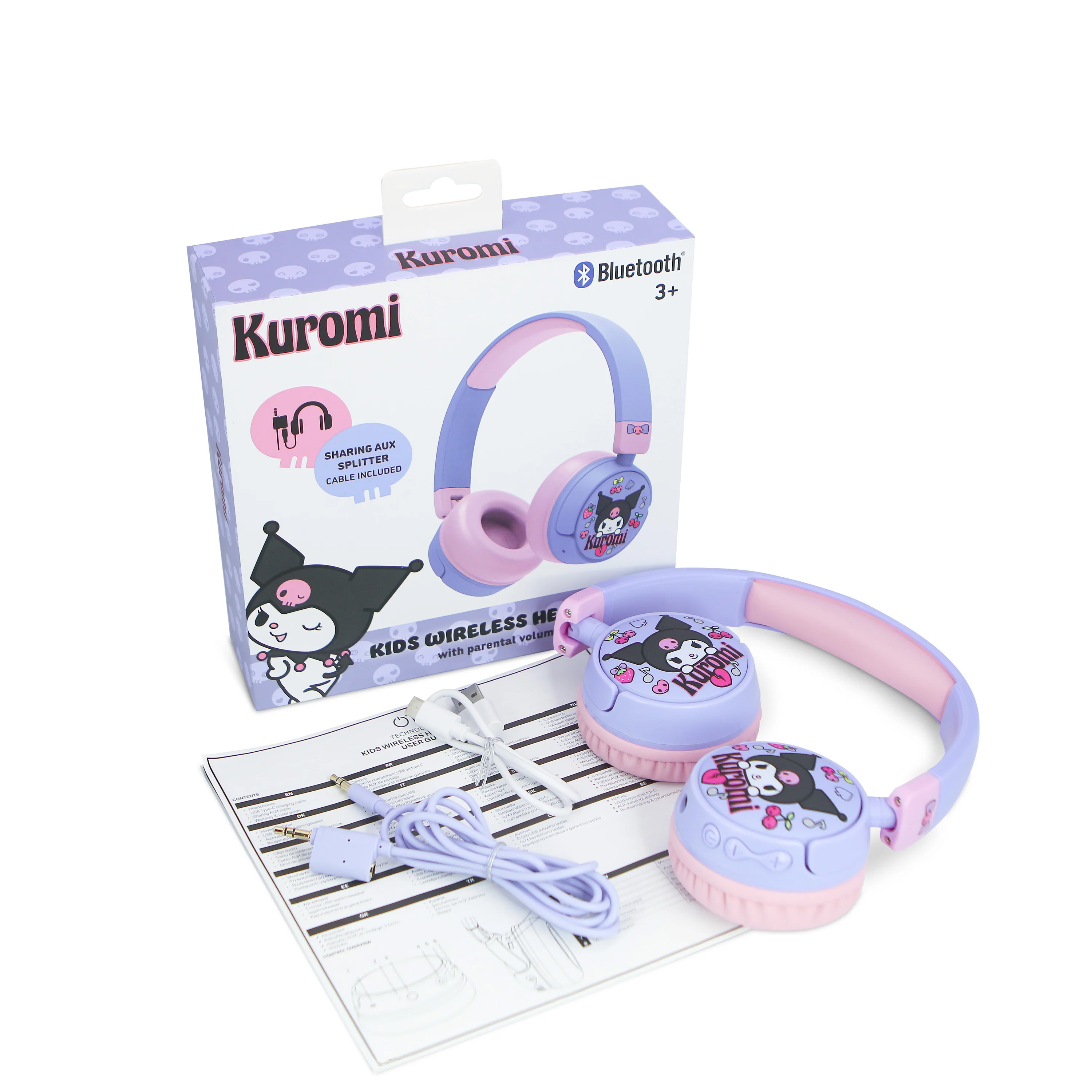 Kuromi Trådlösa Bluetooth Hörlurar - Lila och Rosa - 4