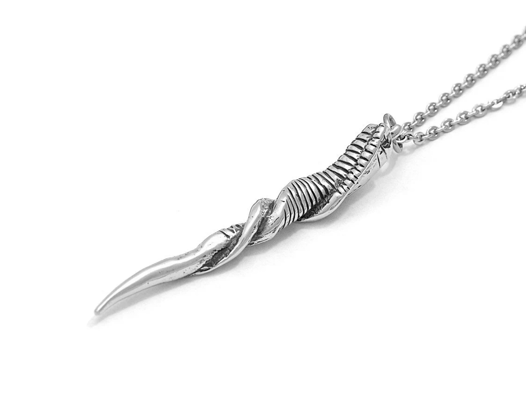 Jätteelandhorn Halsband, Djur Smycke i Tenn - 4
