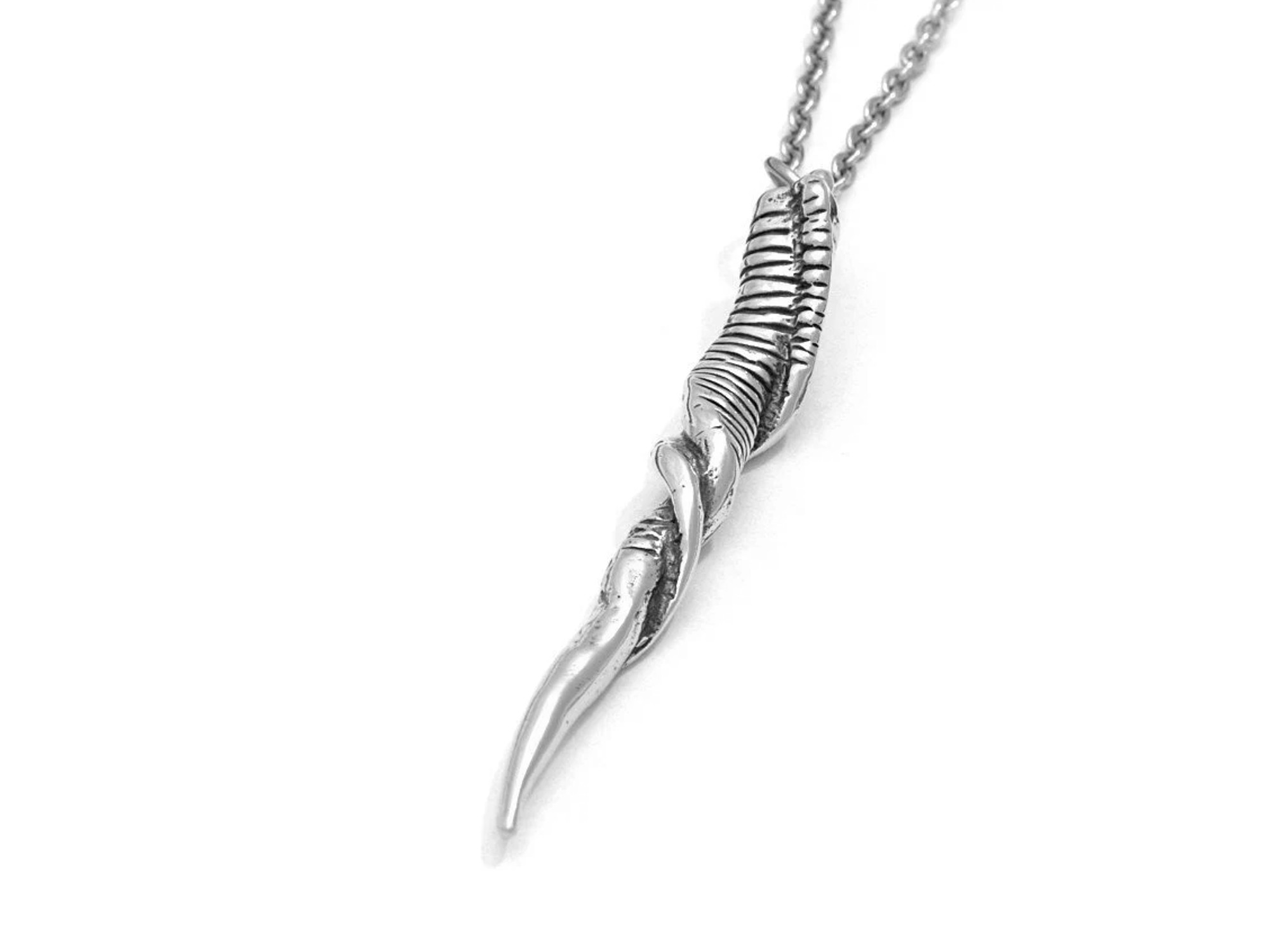 Jätteelandhorn Halsband, Djur Smycke i Tenn - 3