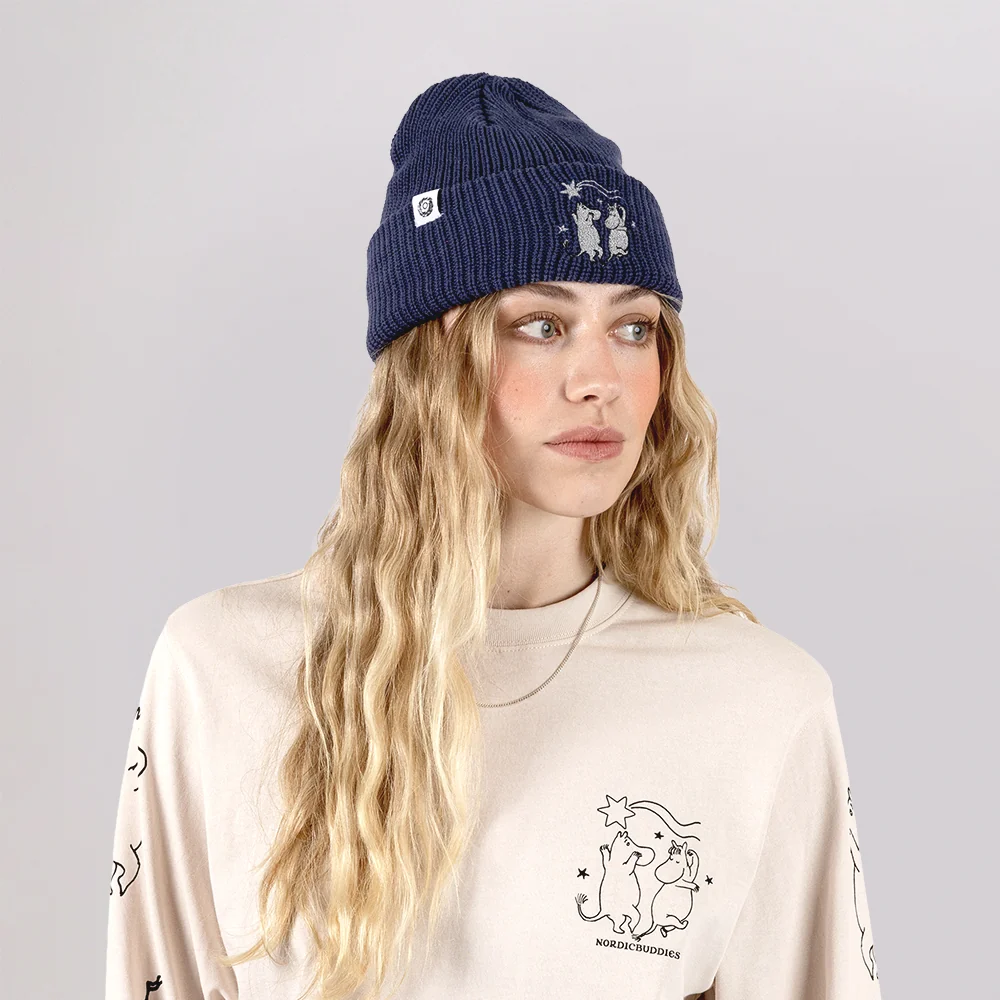 Mumin mössa Mumintrollet & Snorkfröken, broderi och reflexmössa - Vuxen, one size - 3