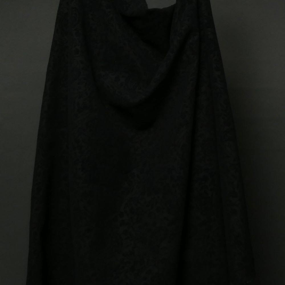 Wool blend - embossed flowers black